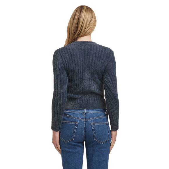 NEW DEAR JOHN DENIM carrey mid neck long sleeve sweater in graphite - Picture 3 of 3